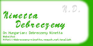ninetta debreczeny business card
